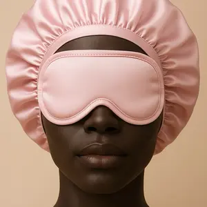 Bonneye Mulberry Satin Bonnet + Eye Mask Set - Patent-Pending 2-in-1 Sleep & Hair Care Combo