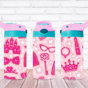 Girls 12oz Sublimation tumbler with straw