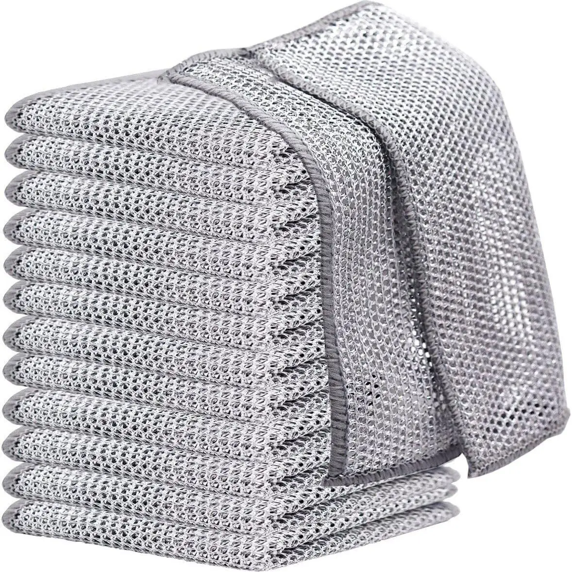 Dishwashing Cloth (12pcs), Multipurpose Wire Dishwashing Rags, Premium Scrubbing Wire Cleaning Cloths, Non-scratch Wire Dishcloth for Kitchen, Househo