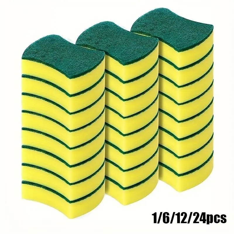 Multi-Functional Cleaning Sponge, Dishwashing Sponge with Double-Sided Scrubbing Pad, Durable Non-Scratch Polyurethane, Absorbent Kitchen Cleaning Tool for Kitchen Bathroom Bedroom Scratch Free Sponge, Kitchen Sponges, Scrubber Sponges