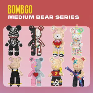 【BOMBGO】Bear Building Block,Size-Medium,3000 pcs,Bear Toys,Birthday Gift,Christmas Gift,Educational Building Blocks,Trend Decoration,Cool Gifts,Brick,Family Bonding BlackFriday Christmas
