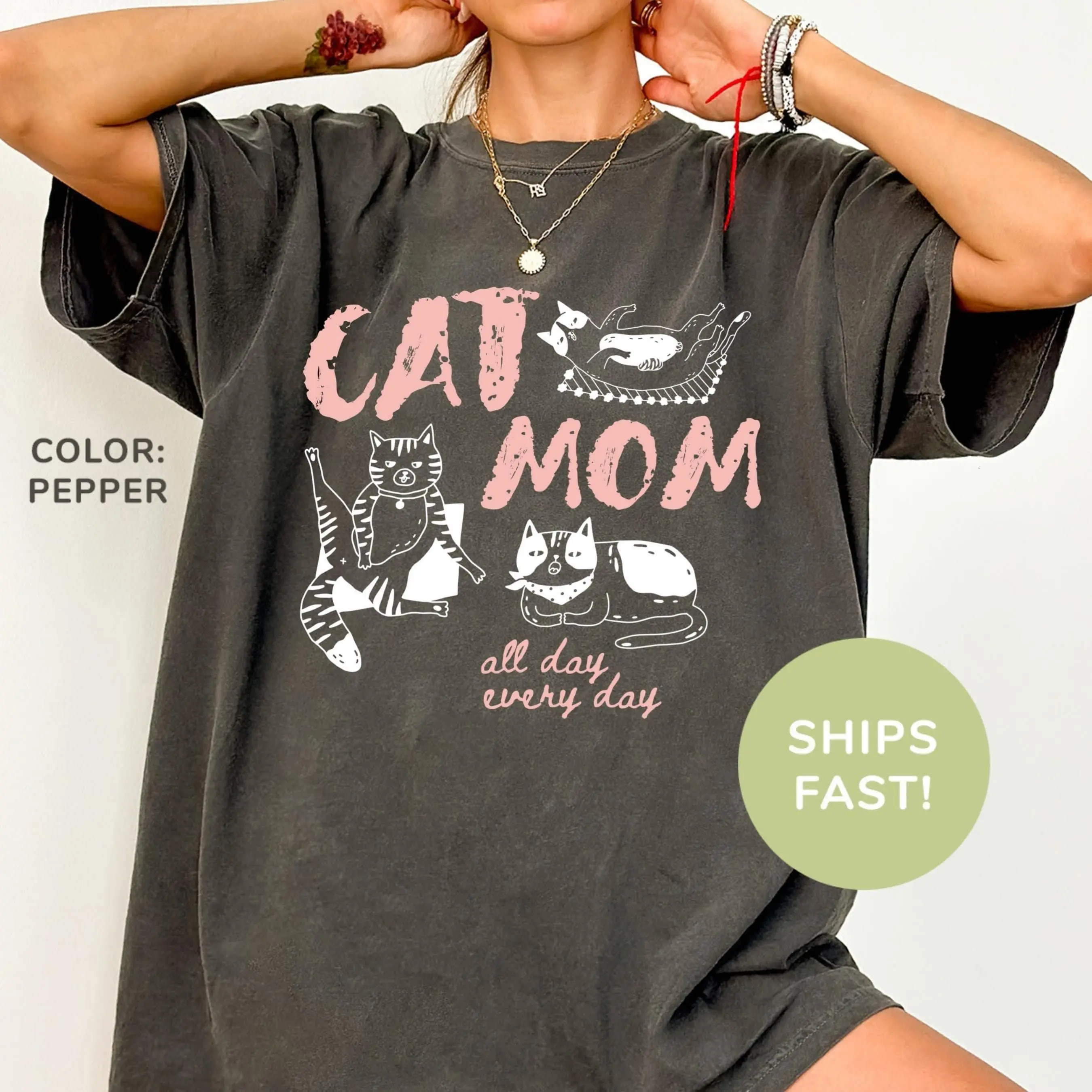Comfort Colors Cat Mom Shirt, Cat Lover Shirt, Cat Mommy Shirt, Pet Lover Shirt, Animal Lover Gift, Cat Mom Gift, Gift for Cat Moms