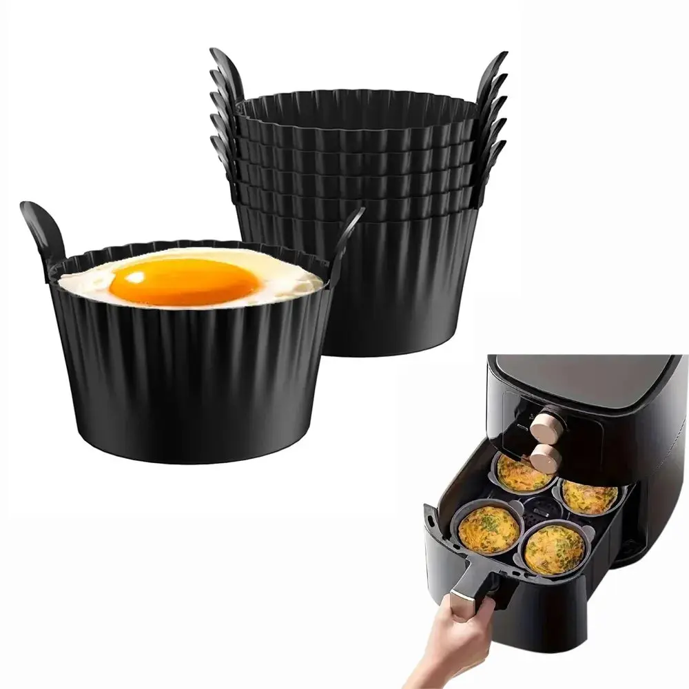 Silicone Air Fryer Egg Poacher Cups Egg Cooker Mold BPA-Free Ramekins for Perfect Poached Eggs Microwave Egg Cookers with Cups