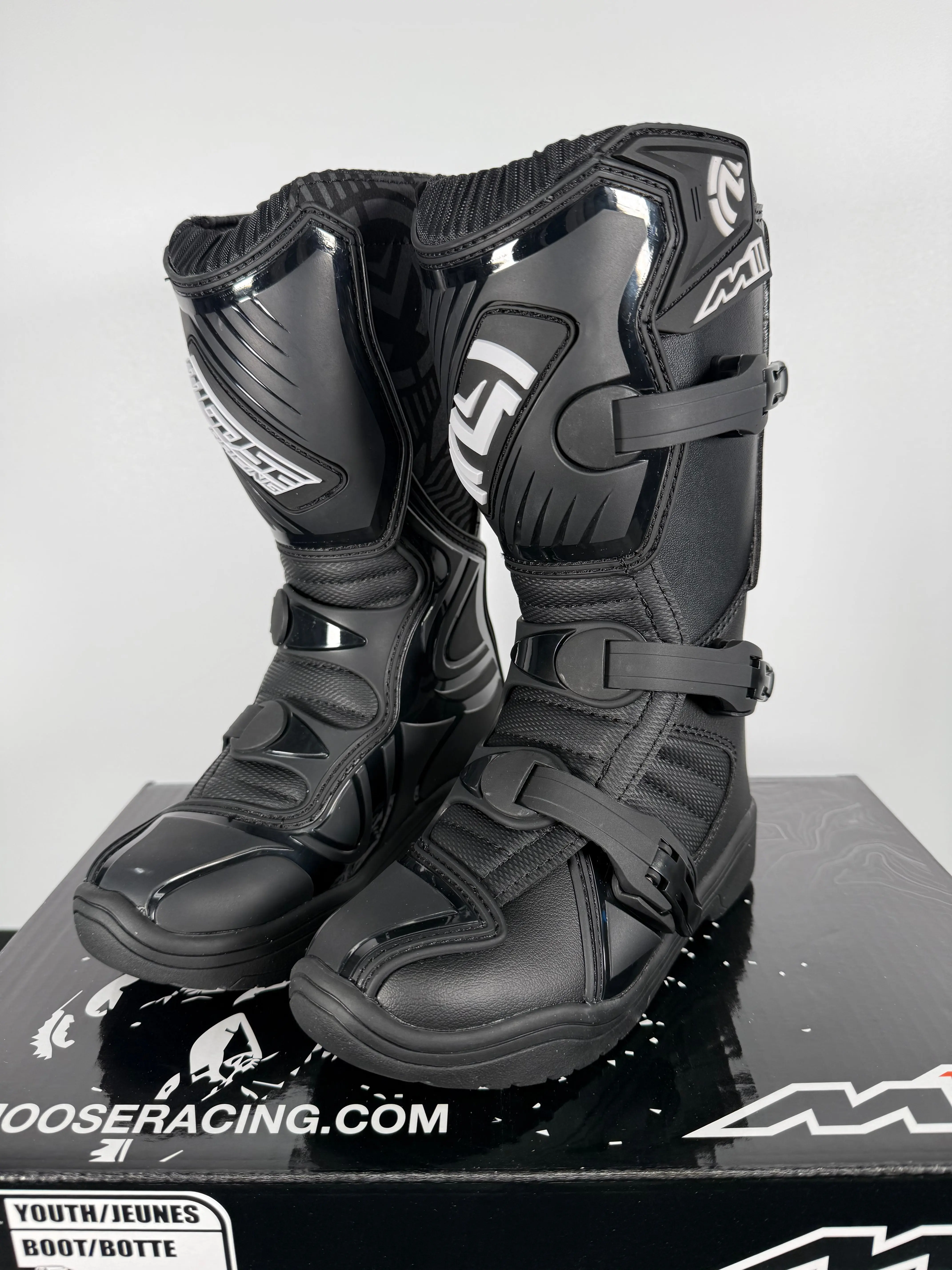 Moose Racing M1.3 Youth Boots - Black - Size Youth US 1 - OPEN BOX