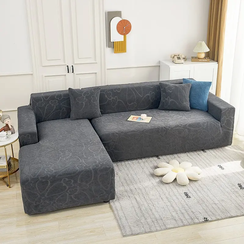 Nordic-Style Jacquard Decorative Sofa Cover with 3D Carrot Pattern, Dustproof Sofa Protector, Dustproof Couch Protector, Couch Covers, Full Coverage, Non-Slip and Wear-Resistant, Suitable for Various Living Room Layouts