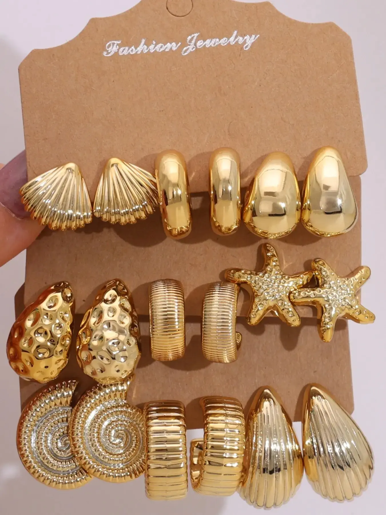 9 Pairs Geometric Earrings Set for Women, Irregular Minimalist Stud & Hoop Earrings, Fashionable Stackable Jewelry, Y2K Trendy Gift