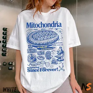 Mitochondria Vintage Science T-Shirt, Retro Biology Graphic Tee, 90s Academic Cell Diagram Shirt, Geek Lab Humor Top, STEM Learning Gift