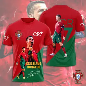 Portugal National Football Ronaldo Soccer Jersey Custom Name Number Men's Jersey, Portugal Flag Football Shirt For Fans 3D Round neck Jersey, Football Shirt Jersey, Soccer Team Jersey, Oversized Vintage Jersey, Soccer Merch, Gift for Soccer Fans