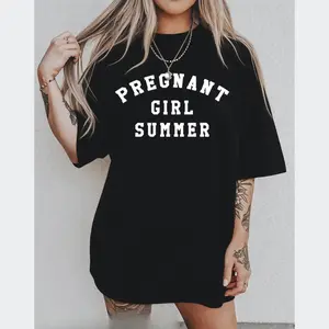 Summer Statement Maternity Tee – Bold Black Pregnancy Announcement Shirt for Moms-to-Be