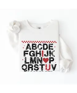 Alphabet Love Sweatshirt – Subtle I Love You Graphic Crewneck