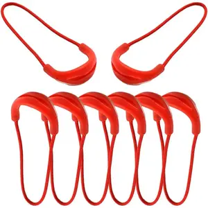 20 count Colorful Zipper Pulls Replacement, Nylon Cord Zipper Tab for Jackets, Handbags, Luggage, Boots, Multiple Colors  (Red)