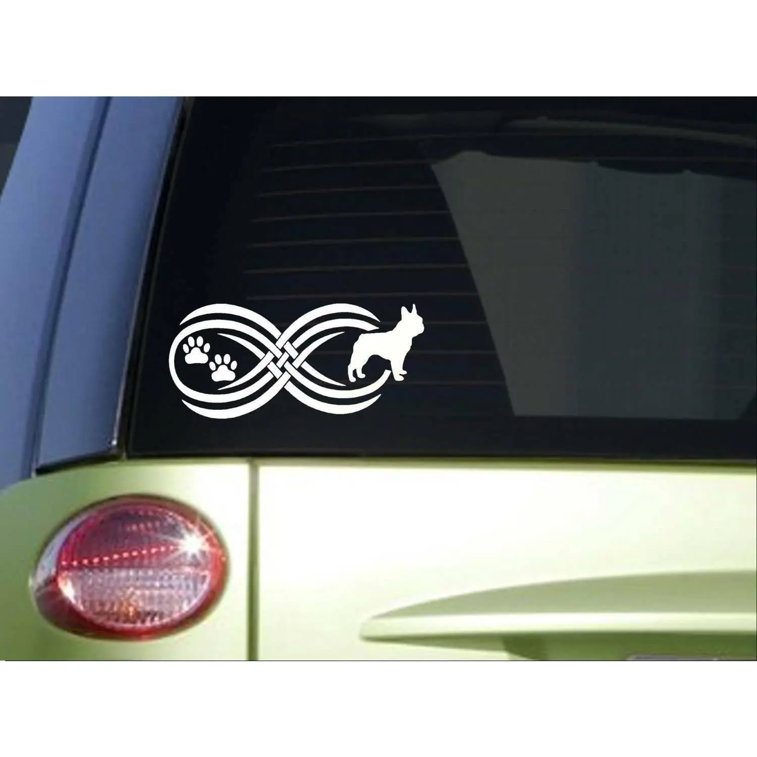 Tribal Frenchie Infinity Sitcker *I785* 8.5 inch wide decal French Bulldog