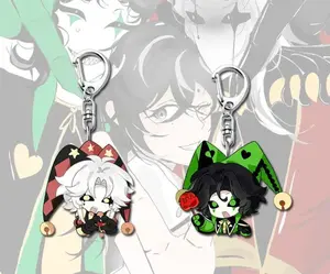 The Freak Circus Pierrot & Harlequin Anime Keychain, Creepy Circus Theme