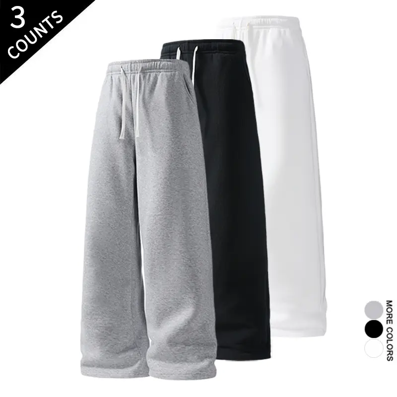 Men's 3-Pack Loungewear Sweatpants, Ideal for Home Use & Daily Errands