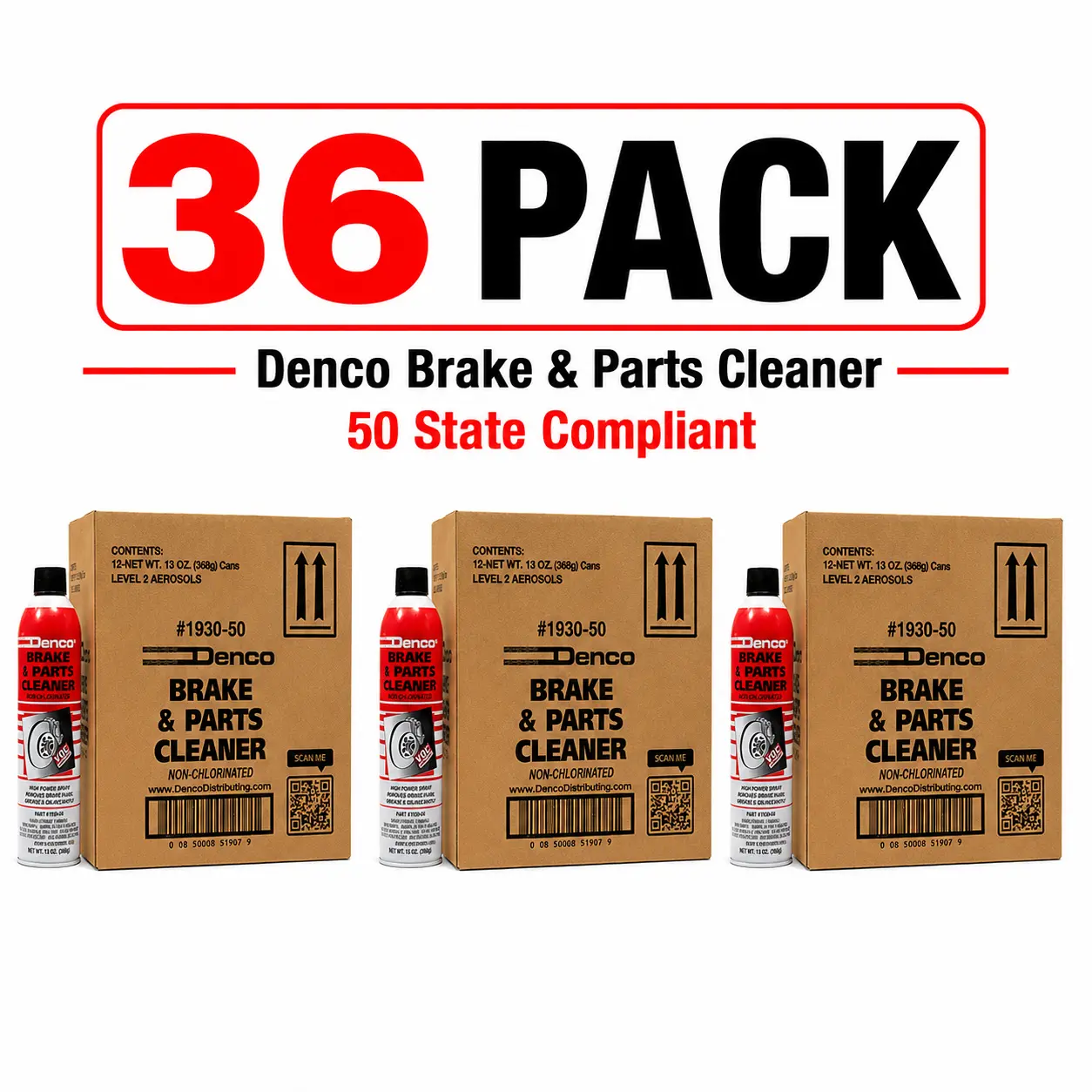 #1930-50 Denco Brake & Parts Cleaner - 13 OZ Cans - 36 Pack
