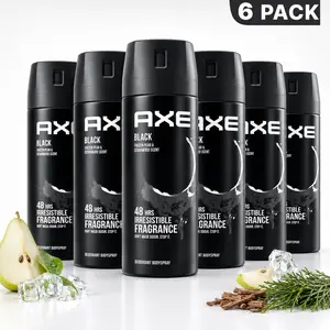 AXE Black Deodorant Body Spray Multi-Pack Bundle (6 Count, 5oz/150ml) - Frozen Pear & Cedarwood Scent, 48-Hour Fragrance, Body Care Cosmetic summerwins