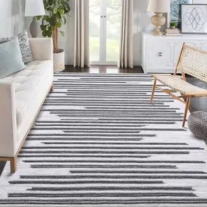 【GARVEE】Modern Berber Stripe Area Rugs: Versatile, Non-Slip, Machine Washable, Low Pile, Stain-Resistant, Available in Multiple Sizes and Colors for Bedroom, Living Room, and Office
