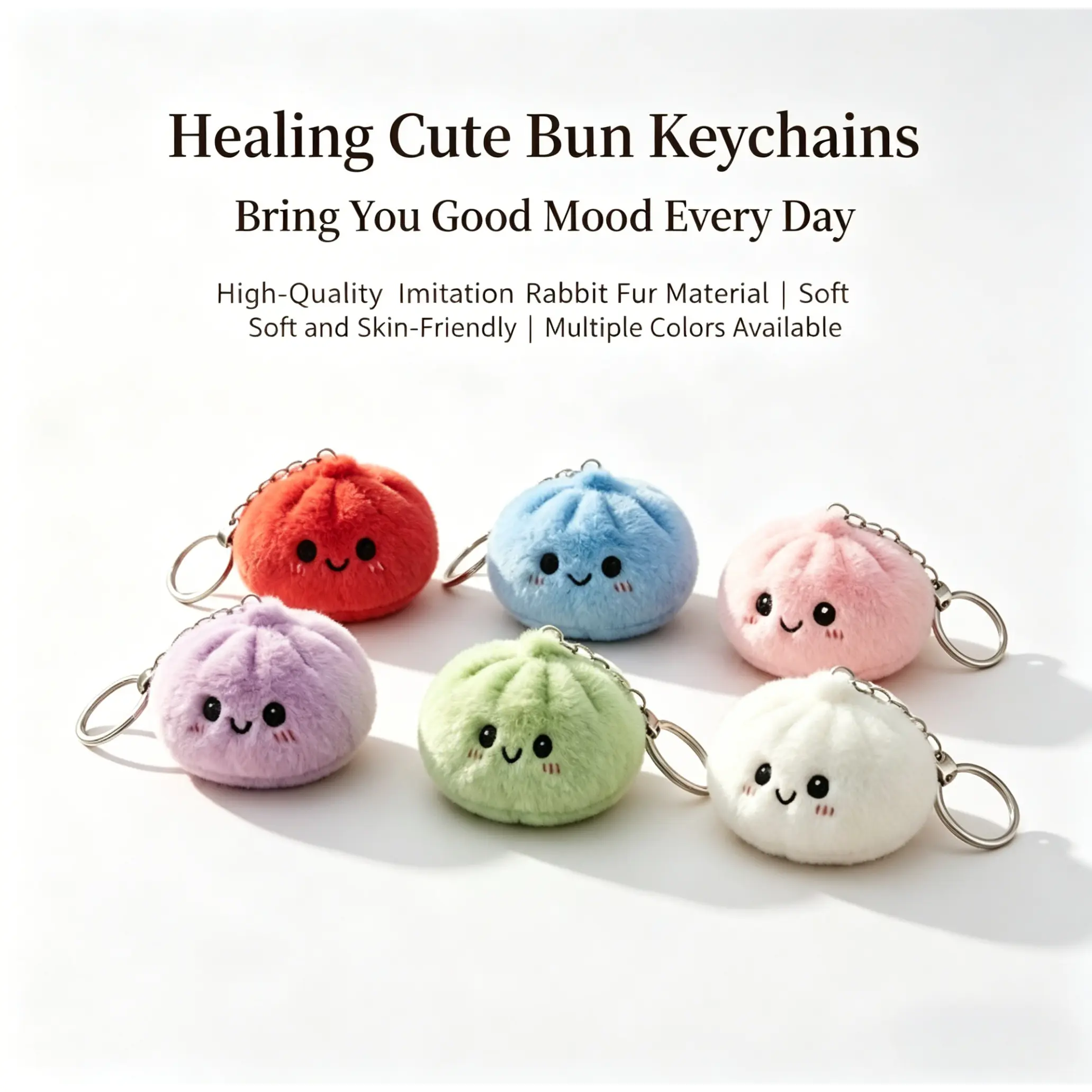 Simulated dumpling plush toy pendant, Xiaolongbao doll key chain, creative food pendant key chain, mini plush pendant doll, backpack pendant plush toy, cute doll key chain pendant