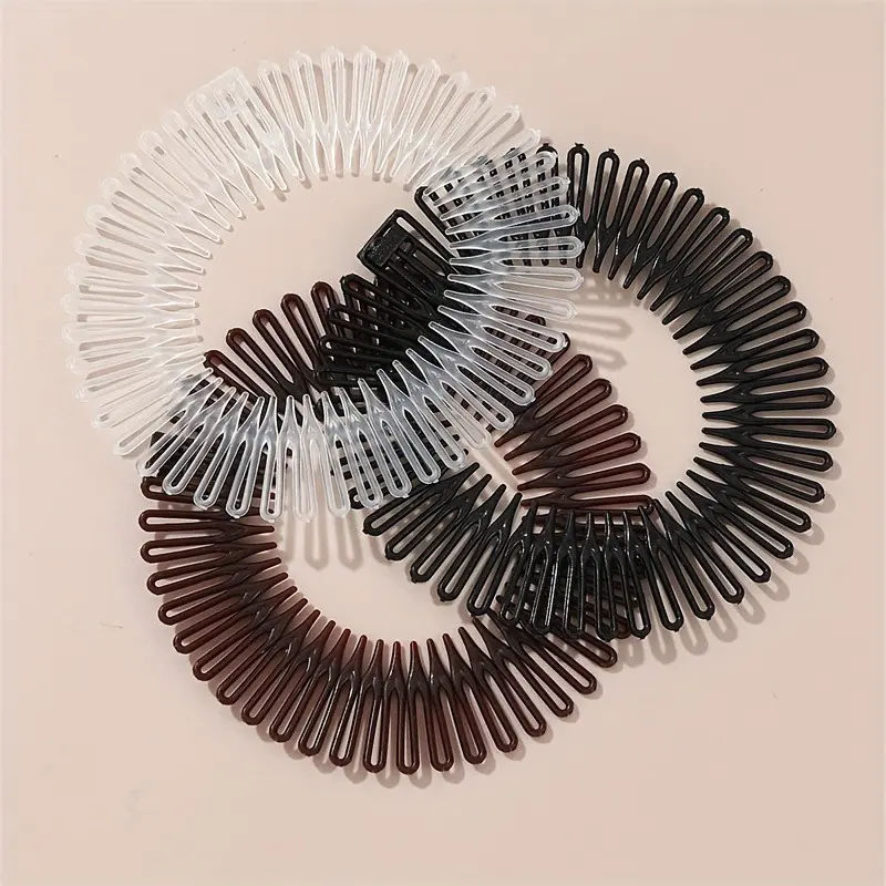 1pc Seamless Elastic Hair Comb Set - Invisible Anti-Breakage Fix for Broken Hairs, Comfort Fit Flexible Stretch Headbands, Stylish Prom Fashion Hair Accessories, Barrettes Hair Clips, Hairclip