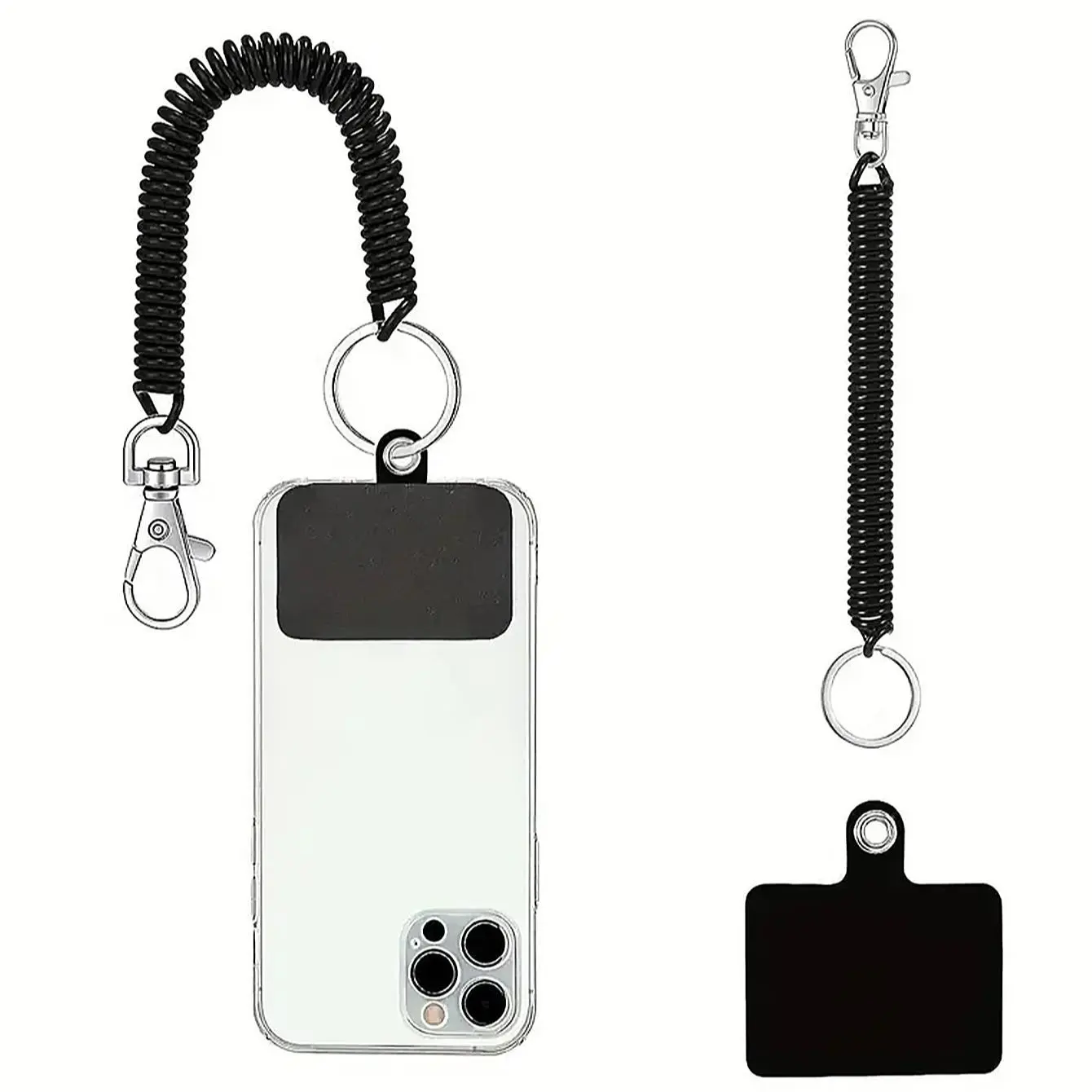 Phone Lanyard Tether with Patch, Stretchy Phone Wrist Strap and Phone Case Anchor Anti Theft Strap, Phone Accessories for Outdoor Hiking Skiing Climbing