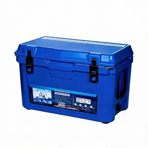 Camping Cooler, Extra-Thick Insulation Keeps Ice Up to 7 Days, Portable Ice Chest Box with Strap ＆ Handle for Food, Drink, Beverage, Beach, Camping, Picnic, Fishing, Boat