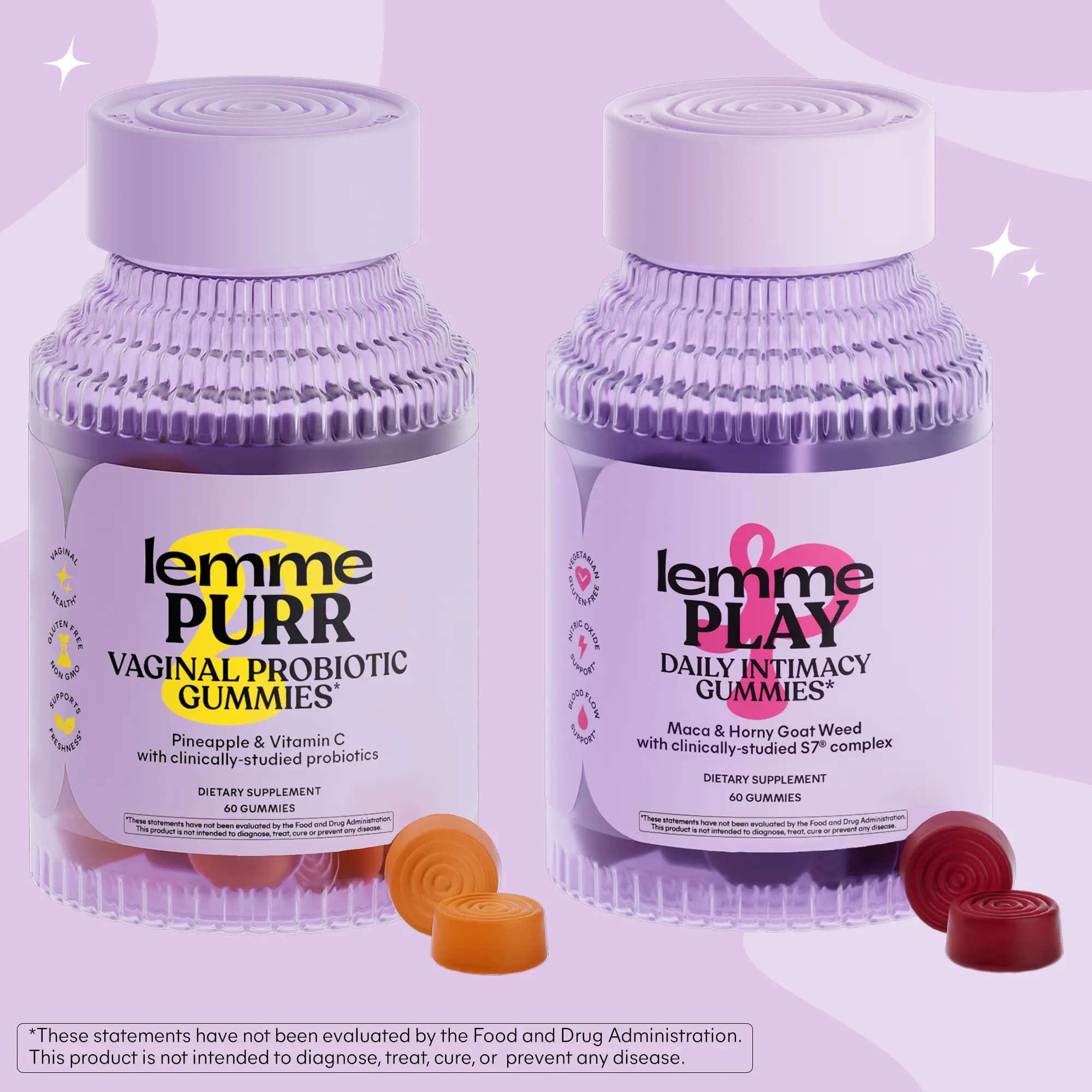 The Bedroom Bundle - Lemme Purr & Play Bundle - Play and Vaginal Probiotic Gummies for Women (60ct Each)