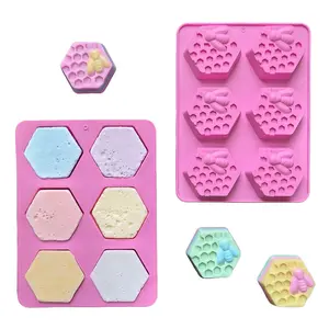 Honeycomb Silicone Soap Mold, 1 Count 6-cavity Hexagonal Honeycomb Soap Mold, DIY Candle & Soap Making Mold for Home Decor