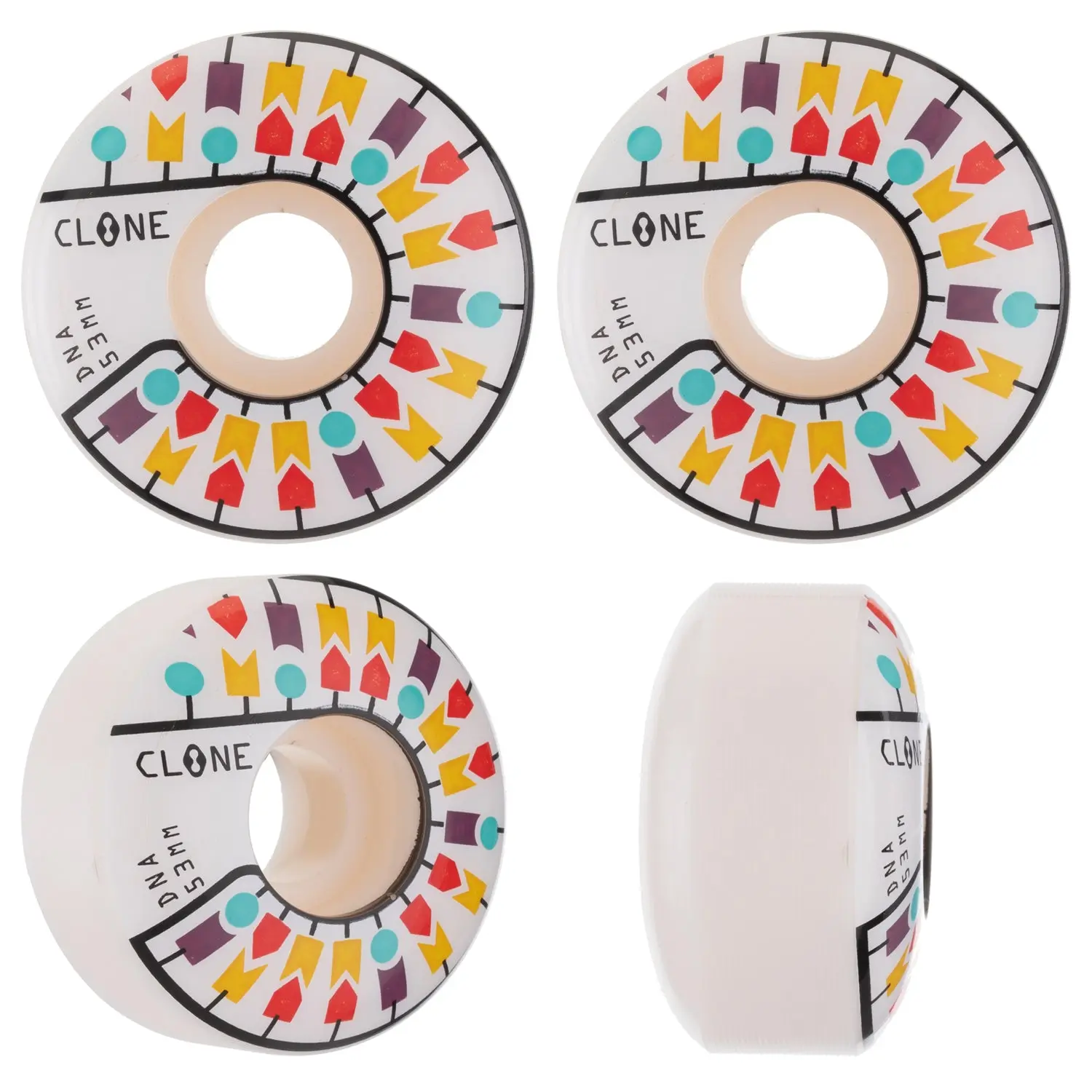 DNA Clone Skateboard Wheels 53mm 99A White