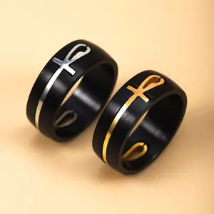 Cross Ankh Ring Removable Ring Stainless Steel Ring Women's Daily Wear Gift