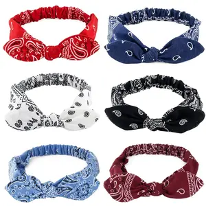 6pcs Women'S Rabbit Ear Headbands, Steel Wire Twist Bow Headwraps, Elastic Hair Bands for Sports Workout Yoga Fashion Accessory, Workout Essentials, Yoga Gear, Stylish Headbands