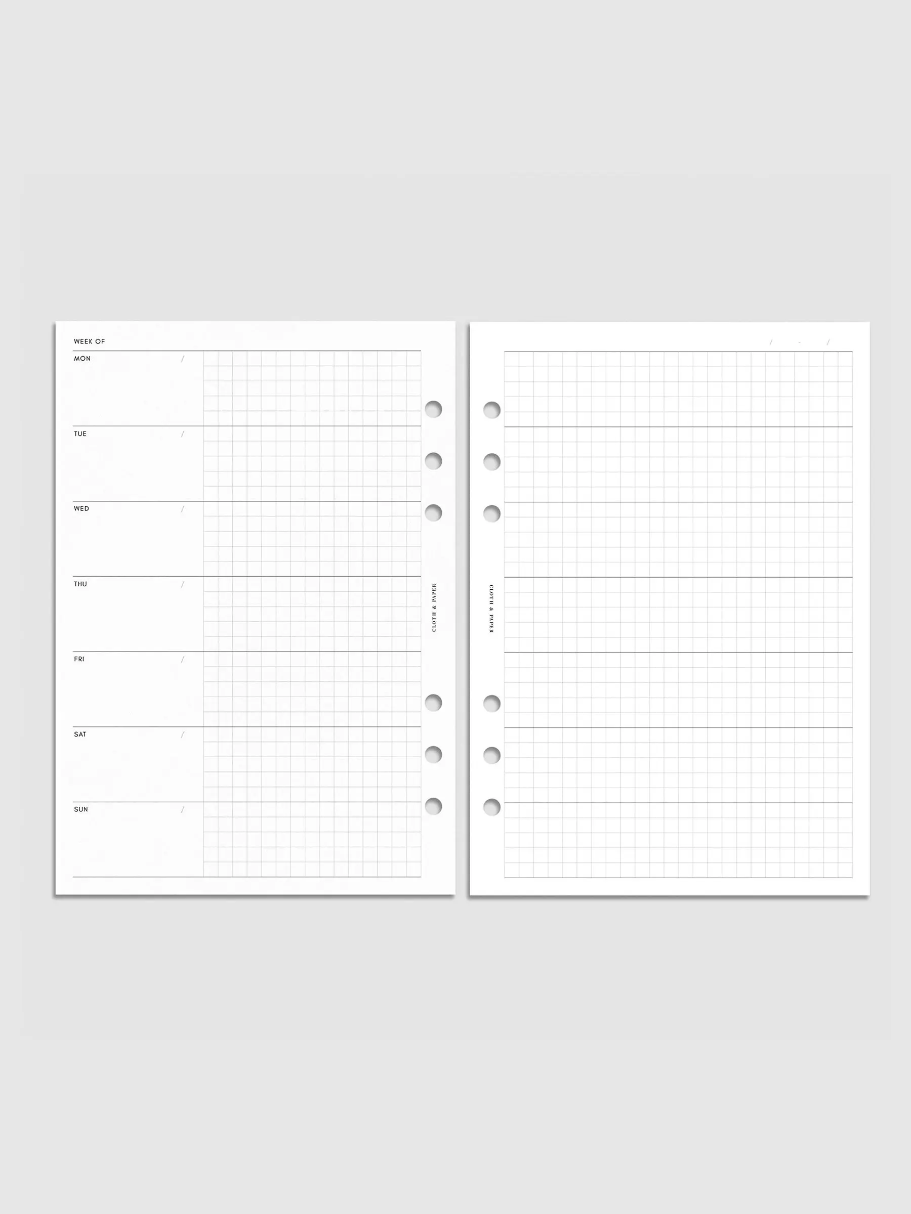 Hobonichi Style Weekly Layout Planner Inserts