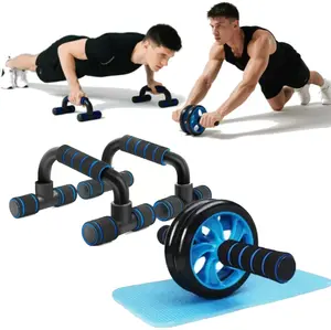 New Fitness Tool set, Abdominal Exercise Wheels, Push-up Bar with Cushioned Foam Grip & Non-Slip Construction - Ideal for Men's & Women's Sports and Fitness,ab Workout Machine,Workout Sets