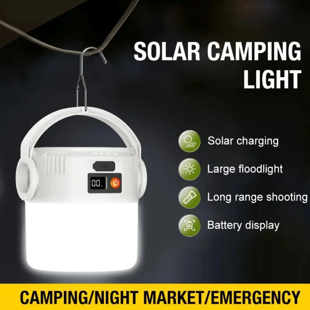 2Pack Rechargeable Solar Lights Outdoor, Waterproof Dual LED Light Lantern & Flashlight, Emergency LED Lamp, Work Light, Camping Light, Tent Light, Solar Led light, LED Bulb Night Light for Camping Home