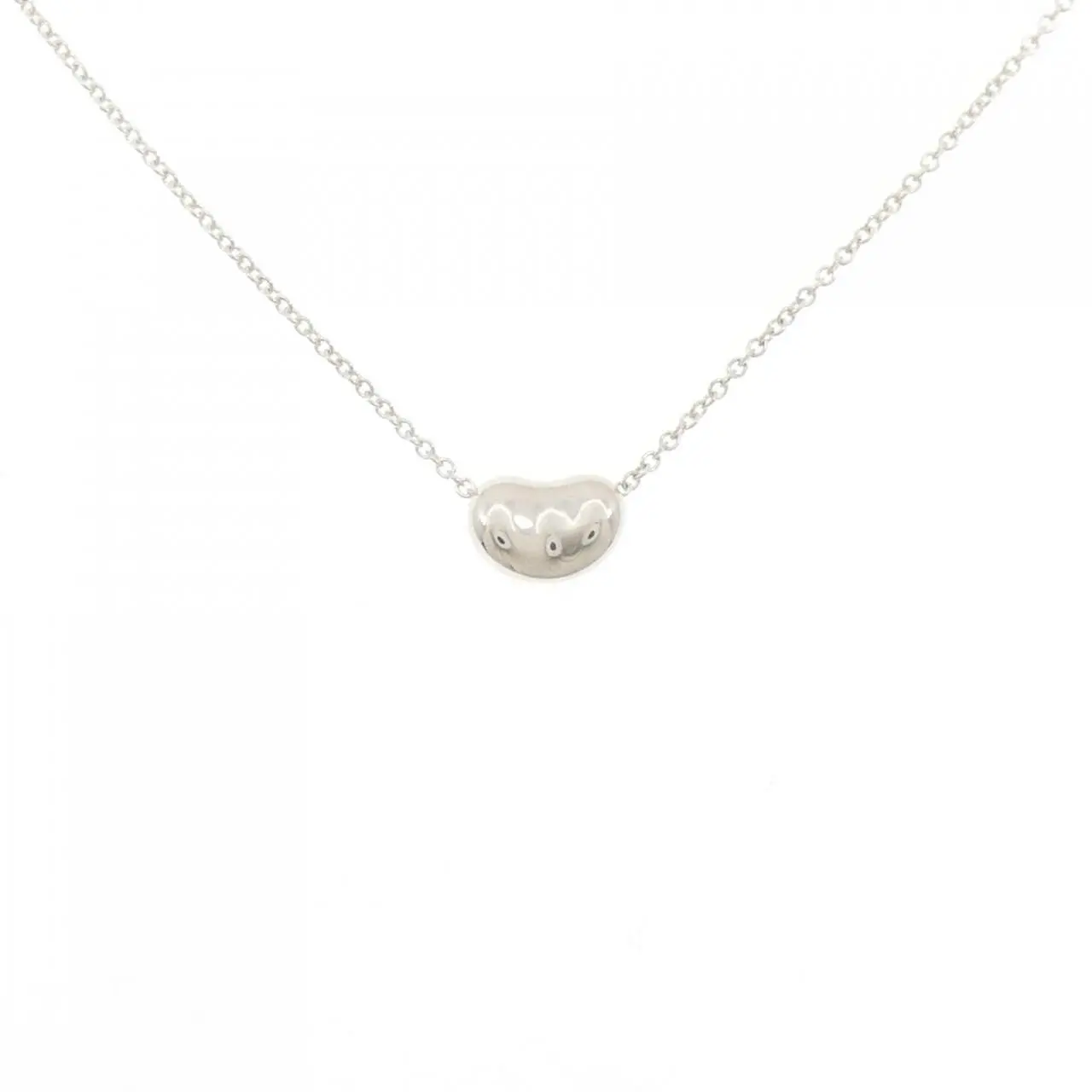 Pre-owned Tiffany & Co. Sterling Silver 925 (Ag925) Small Leather Goods Tiffany Bean 925 Silver Necklace