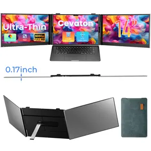 【TikTokShopSpringGlowUp】Cevaton 2.2lb Ultra-Light Laptop Screen Extender, 14" Dual Portable Monitor for Laptop, Ultra-Thin 1080P FHD Monitors for 13.3-17.3" Laptops, Dual Monitor Extended for Windows/Mac/Chrome-Please note the list of incompatible models