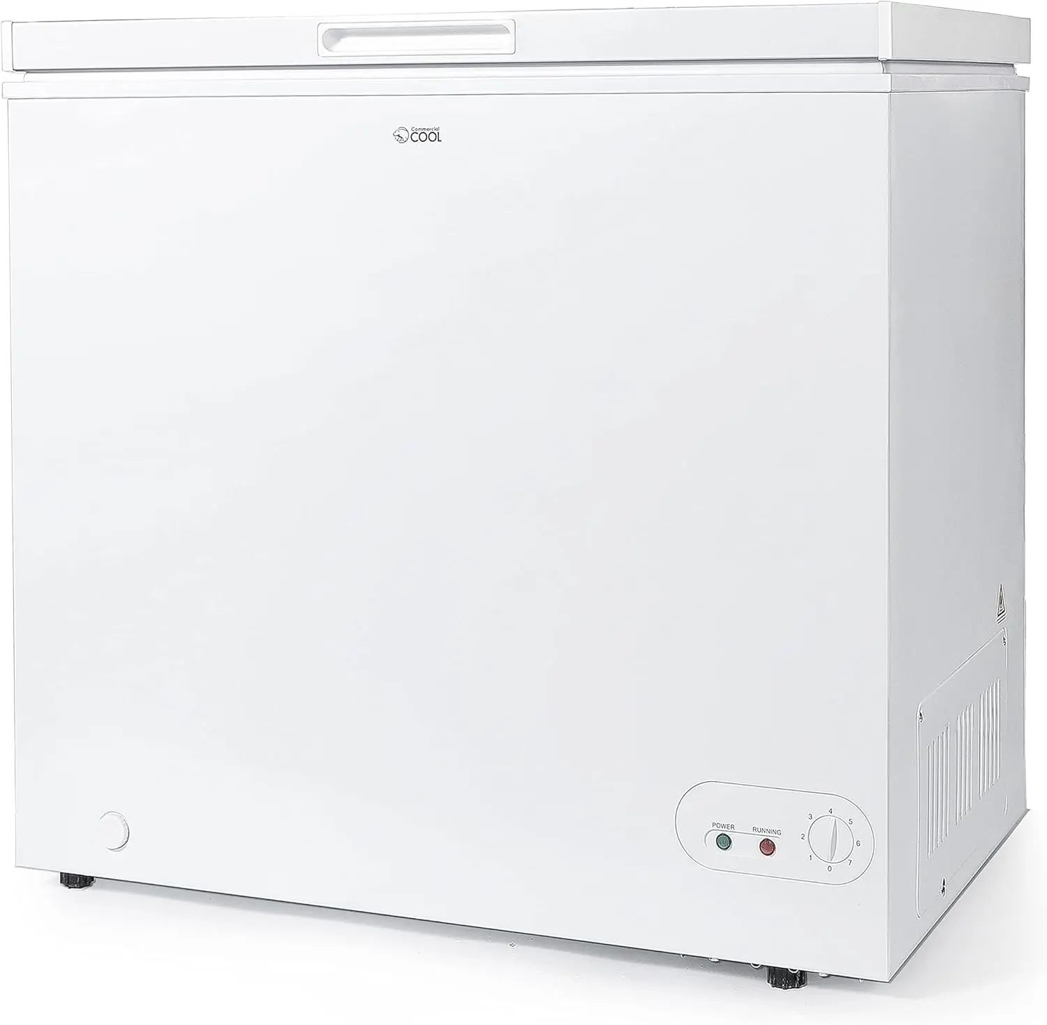 Commercial Cool 7.0 Cu. Ft. Chest Freezer, Deep Freezer Holds Up To 245 Lbs. of Frozen Food, Removable Storage Basket, Mechanical Temperature Control, Manual Defrost, R600a Refrigerant, CCFE7, White