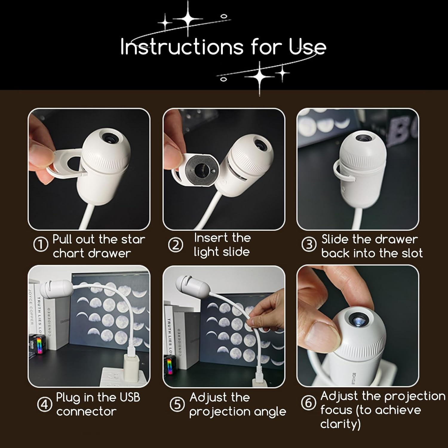 The Ultimate 2-in-1 Night Light & Projector – 1080P HD, 1800 Lumen, 6 Slides – Sleep Aid, Surprises, Travel Essential