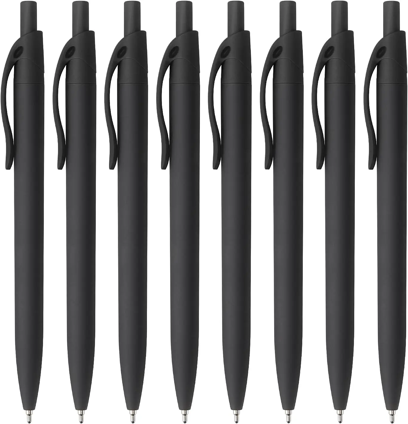 8 Pack Ballpoint Pens Retractable No Bleed Black Click Pens, Medium Point, Smooth Ink, 1.0 MM Black Ink