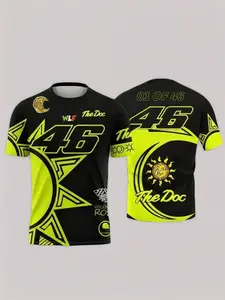 NO.46 Valention Rossi Racing Enthusiast Men's Commemorative Summer Fashion Breathable Athletic T-shirt Pattern Shirt