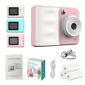 Portable Rechargeable Instant Camera, 1 Set Including 1 Camera & 32G Memory Card & Print Paper & Charging Cable, Children's Camera Toy