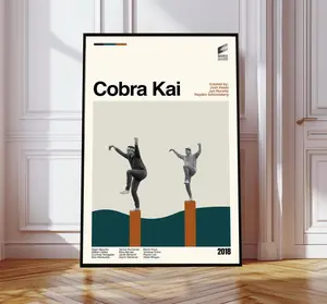Cobra Kai Tv Series Poster, Cobra Kai Poster, Minimalist Movie Posters, Mid-Century Modern Art, Custom Posters, Wall Art, Home Decor