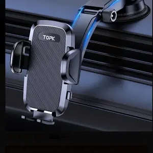 Car Phone Holder Mount Upgraded Handsfree Stand Compatible with iPhone & Android Dashboard Mounting Bracket