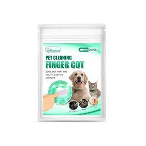 Finger Wipe 20-Count Pet Dental Finger Wipes for Cats & Dogs – Strengthens Teeth Gently Clean Complete Mouth Fresh
