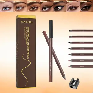 SNAILGIRL Gentle Waterproof Gel Eyeliner Pencil with Vitamin E, All-Day Smudge-Proof Wear, 1.5mm Precision Tip & Built-in Sharpener Cosmetic Makeup, Makeup Products