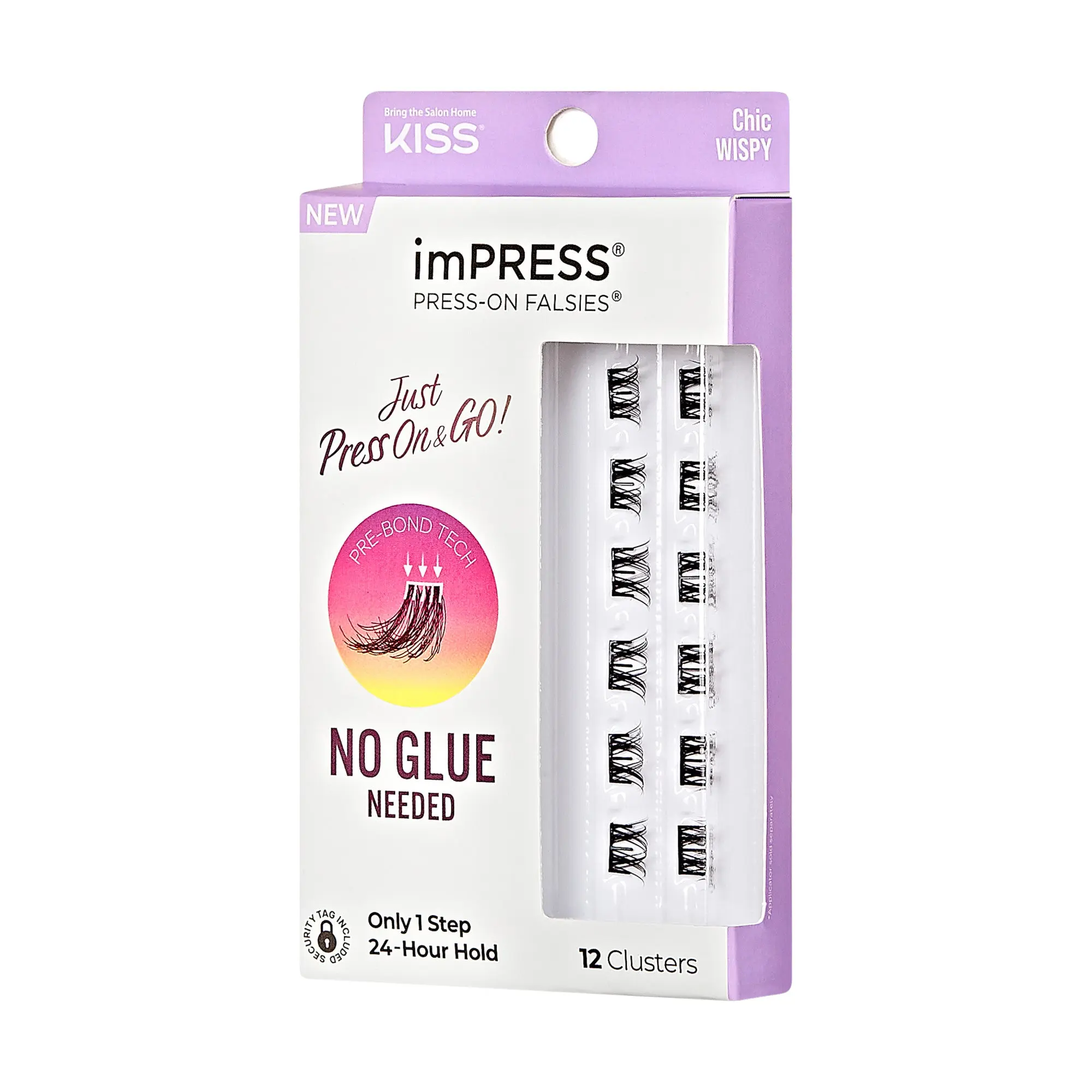 Impress Falsies Pre-Glued False Eyelashes Minipack - Chic | 12 Lash Clusters, 12mm-14mm