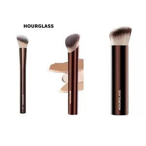 3-Piece Hourglass Makeup Brush Set, Synthetic Soft Bristles Brushes for Contouring, Concealing, Foundation Application - Delivers Seamless Finish, Three Brushes