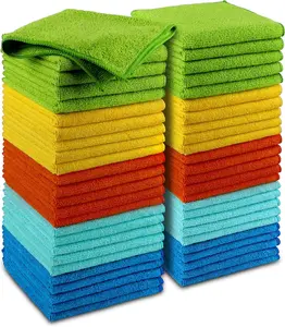 10/20/50pcs Microfiber Cleaning Cloths – Ultra-Absorbent & Quick-Dry, Scratch-Free, 9.84x9.84in, Ideal for Kitchen & Bathroom, Durable, Vibrant Colors