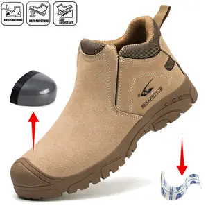 Mens Safety Shoes Steel Toe Boots Protection Anti-Puncture Indestructible Shoes Outdoor Protective Boot Composite toe work boot