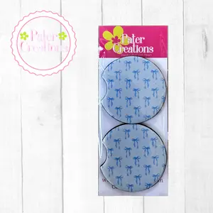 Blue Bow Coquette Car Coaster Set