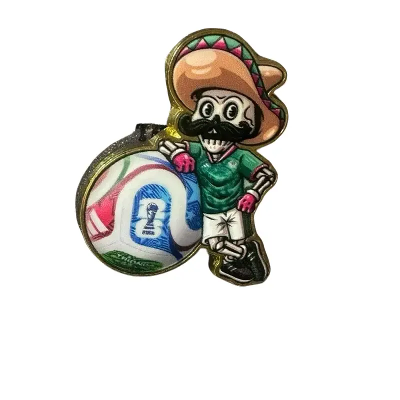 Retro Skeleton Enamelpin, Mexico Football Hard Enamel Brooch Pin for Jackets, Collectible Men's Accessories with Secure Pin Hold, Collectibles, Vibrant, Collectible Pins